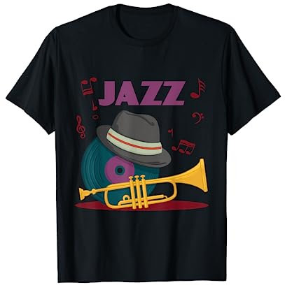 Jazz Classic Music Posaune und Vinyl Smooth Jazz Music T-Shirt