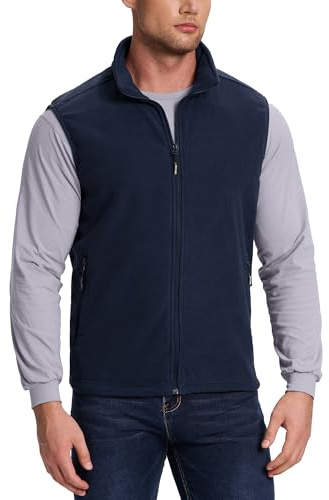 Outdoor Ventures Men's Full-Zip Polar Fleece Vest Outerwear Lightweight Warm Casual Sleeveless Jacket for Fall & Winter