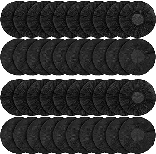 WANGCL 100 piezas de 50 pares de fundas para audífonos sanitarias no tejidas elásticas para audífonos, fundas para audífonos que se adaptan a la mayoría de auriculares en la oreja (negro)