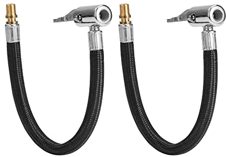 TINGJS Reifenfüller Schlauchadapter Auto Inflator Pumpe Schlauch Ventilverlängerung für Reifenfüllpistolen für Pumpe Auto Motorrad 300 PSI 23,5cm 2 Stücke
