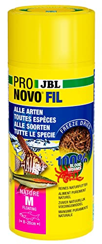 JBL PRONOVO FIL, röda mygglarver, behandlar för alla prydnadsfiskar från 3–10 cm, 250 ml