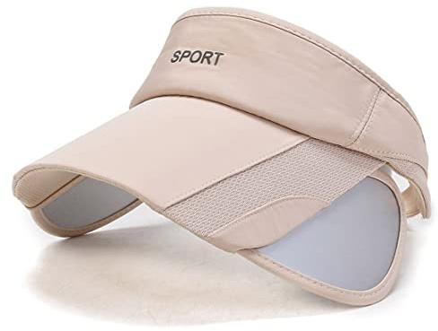 YAMEE Visor Cap Damen Herren Mit Einziehbare Breitkrempe,Visier Unisex Sonnenblende Hut,Sonnenhut Damen Sommerhut Strandhut für Tennis/Golf/Strand,UV-Schutz