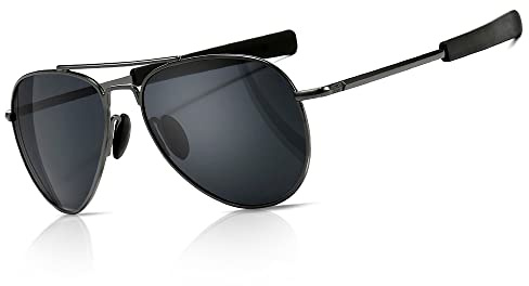 SUNGAIT Lunettes de soleil pilote pour hommes Polarisées Style militaire 100% Protection UV400 SGT288