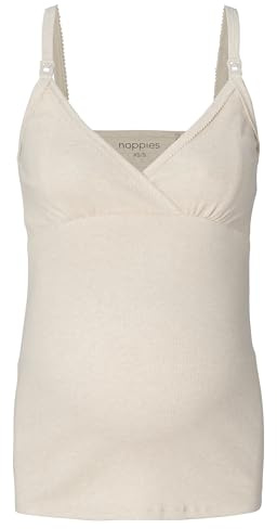 Noppies Maternity Maja Nursing Rib pyjamas topp, Havmeal melange – P611, XS-S
