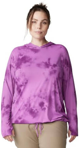 Mountain Hardwear Women's Crater Lake LS Hoody, Lilac Glow Clouds Print