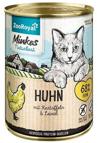 ZooRoyal Minkas Huhn mit Kartoffeln 6x400g nassfutter katzenfutter futtermittel tiernahrung multipackung zooroyal