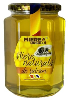 Miele di acacia naturale e puro, prodotto al 100% dalle api in Romania, ricco di vitamine e minerali, ideale per l'apiterapia, 360g