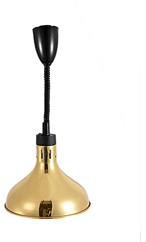 Chandeliers, Heat Lamp for Food, Commercial Food Warmer Lights, Telescopic Heating Lamps for Buffet Kitchen Restaurant, 290mm Lampshade with Bulb(Golden,1pcs)