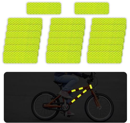 20 Piezas Reflectores para Cochecito, Adhesivo Reflector de Seguridad Universal, Apto para todos los cochecitos, mochilas, bicicletas, sillas de ruedas - amarillo neón