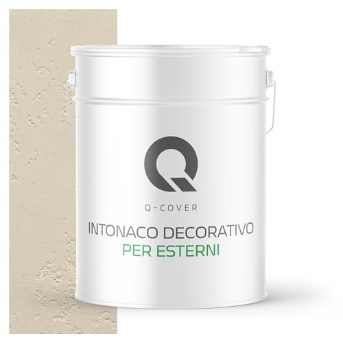 Q-COVER Beton Architekt 15 kg Beige chiaro | intonaco decorativo effetto cemento per esterni | pronto all’uso | resa ca. 10 m² | ampia scelta colori