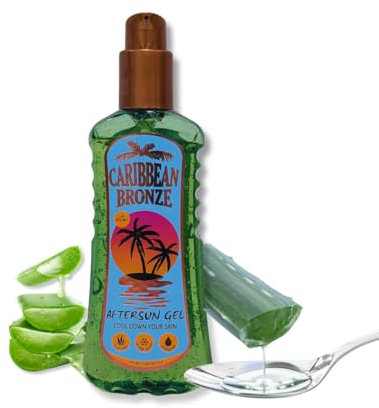 Caribbean Bronze Aftersun Gel mit Aloe Vera 93 % – Feuchtigkeitsspendend, erfrischend und schnell einziehend, 200 ml