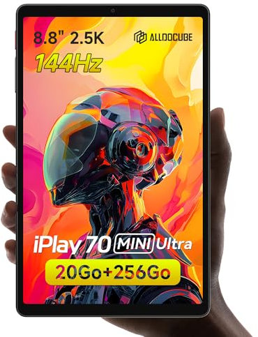 ALLDOCUBE iPlay 70 mini Ultra Tablet (8.8 pollici, Snapdragon 7+Gen3) – display 2.5K a 144Hz, 20GB+256GB/TF 1TB, Android 14, 5+13MP, 2 altoparlanti DTS, WiFi 6, Bluetooth 5.4, batteria 7300mAh, PD 20W