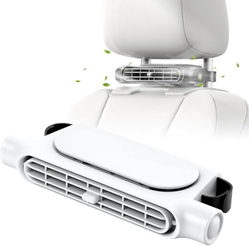 Auto Ventilator-KFZ Kühlventilator 3-Gang mini Lüfter Leistungsstarker Leise tragbarer Autositz Lüfter mit Starkem Wind für SUV, LKW, Wohnmobile & PKW (White)