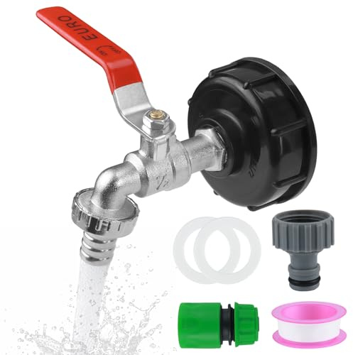 Robinet Cuve 1000L, 1/2 Robinet Cuve IBC en Alliage D'aluminium | Accessoire de Réservoir IBC pour Robinet de Jardin, pour D'adaptateur de Cuve