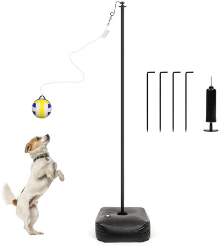 Whiidoom Tetherball Ball and Rope, Tether Balls and Rope Set with Pole, Tetherball Set for Playground, Backyard, Outdoor Games for Adults and Family