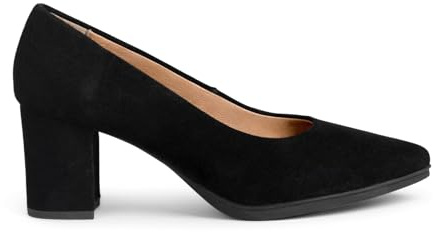 miMaO Zapatos Negros de Mujer cómodos tacón Medio Ante, EU 37