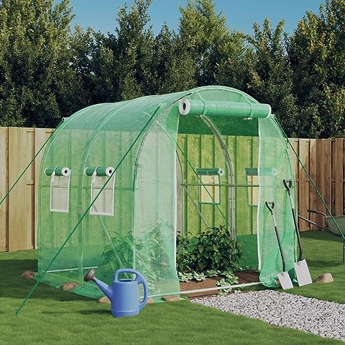 Nqyjm Serre avec Cadre en Acier Vert 4m² 2x2x2m Serre de Jardin Serre Tomate Serre pour Jardin Culture Terrasse Extérieur