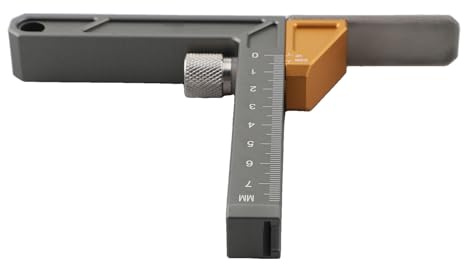 Misuratore di altezza in lega di alluminio per sega da banco e banco fresatrice - per strumento di misurazione della profondità lavorato a CNC, 110 x 190 x 18 mm, calibro di regolazione per la