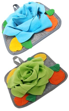 BELLIFFY 2 Stück Schnüffelmatten für Haustiere mit Multifunktionalem Design aus Polyester als Lustiges Trainingszubehör für Hamster Vögel und Kaninchen