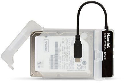 Hamlet XADTC-SATA adaptador de cable USB 3.1 Type C (Gen. 2) Serial ATA III Negro - Adaptador para cable (USB 3.1 Type C (Gen. 2), Serial ATA III, Male connector / Female connector, 0,165 m, Negro)