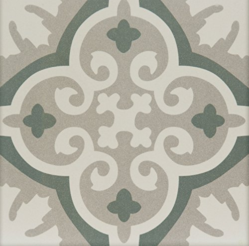 Casa Moro | azulejos de cerámica mediterránea oriental Muna 20x20 cm 1sqm de gres porcelánico en aspecto de cemento | azulejos de piso y pared para la hermosa cocina pasillo y baño | FL7012