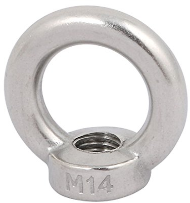 sourcing map Ringmutter M14 Innengewinde 304 Edelstahl runde Form für Seilbeschlag