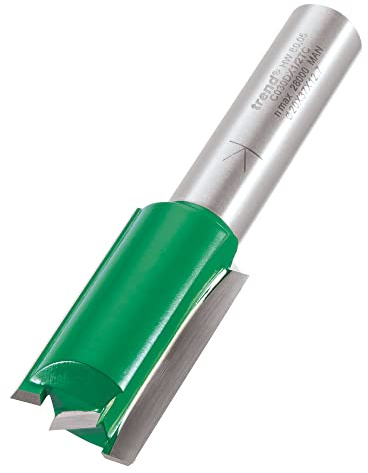 Trend CraftPro Fresa recta 2 flautas 20x37 mm, mango 1/2 | Fresado recto limpio en maderas duras y blandas; puntas de carburo de tungsteno, C030DX1/2TC TCT