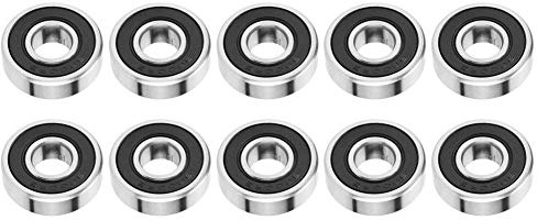 Kugellager,Nutenlager,10 Stück 6000-2RS Gummimetalllager 10mm * 26mm * 8mm,Doppelt Abgedichtete Gummi Rillenkugellager für Drehbänke, Motoren,Fräsmaschinen, verschiedene mechanische Geräte