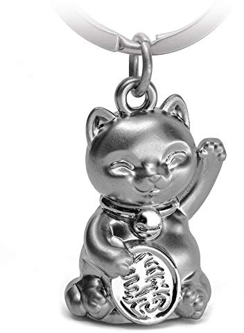 FABACH Glückskatze Winkekatze Schlüsselanhänger Maneki Neko - Süßer Katze Glücksbringer - Katze Anhänger Metall - Schlüsselanhänger Katze Geschenk