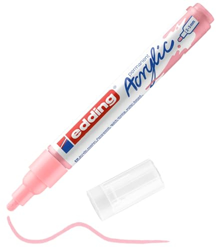 edding 5100 Acrylmarker medium - rosa - 1 Acrylstift wasserfest - mittlere Rundspitze 2-3 mm - Acryl Farben zum Malen auf Leinwand, Malpapier und Holz - Acrylstifte für Steine