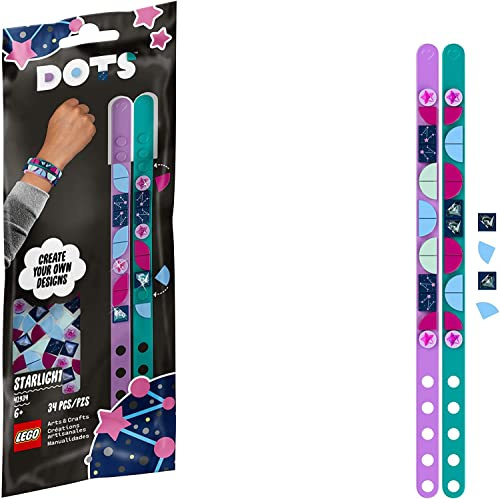 LEGO DOTS Starlight Bracelets 41934 DIY Craft Bracelet Kit; Fun and Creative Addition to Expand Imaginative Play, New 2021 (34 Pieces)