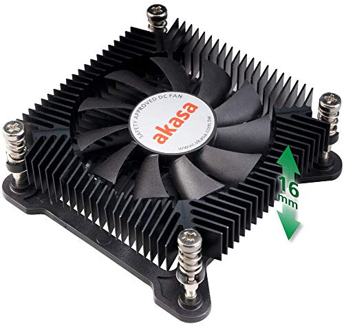 Akasa KS7 | CPU Cooler | 16mm Low Profile | PWM Auto Speed Control | 35W TDP | AK-CC6309EP01 | Compatible with Intel LGA 1200 / Intel LGA115X