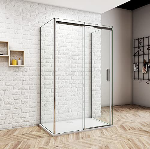 Aica Sanitär Duschabtrennung 120x90x90cm U-FORM Duschkabine U-Kabine Dusche 8mm nano glas Duschtür H195cm