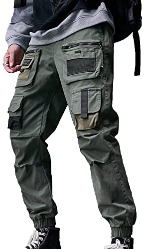 XYXIONGMAO Salopette ample multi-poches pantalon fonctionnel décontracté pantalon cargo jogging techwear sarouel hip hop pantalon pour homme