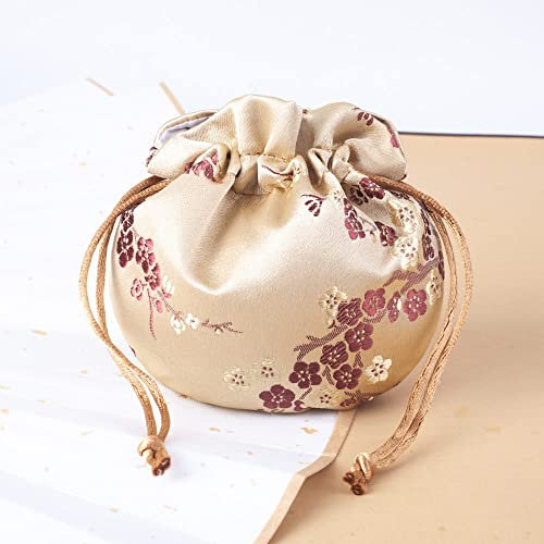 qbodp 4 Stücke Chinesische Tradition Duftsäckchen Säckchen Bestickte Blumenbeutel Kordelzug Geschenkbeutel Leer Duftbeutel