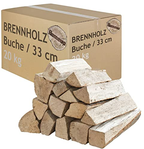 Brennholz Buche Kaminholz 33 cm Holz 20 kg Für Kamin und Ofen Kaminofen Feuerschale Grill Feuerholz Buchenholz Holzscheite Wood flameup