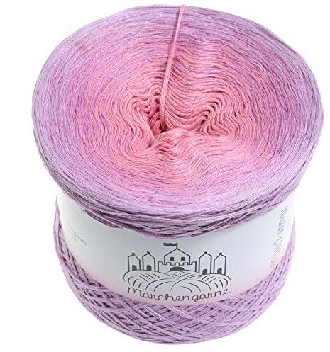Farbverlaufsgarn Bobbel Wolle Größe wählbar Strickwolle Häkeln (Rosenherz - Erika außen, 200g/1000m - 3Fach)