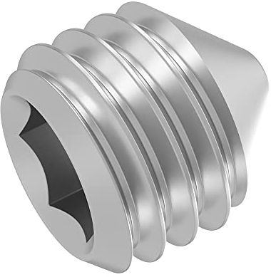 SECCARO Lot de 20 vis sans tête avec pointe M5 x 6 mm, acier inoxydable V2A VA A2, DIN 914 / ISO 4027