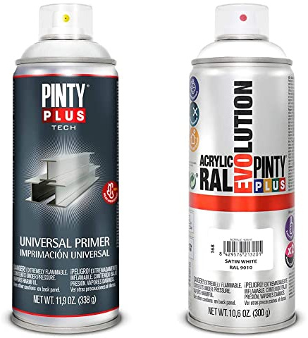 PINTYPLUS TECH 214 Spray Imprimacion 520cc Universal Blanca I101, Non Concerné, Estándar & Pintura spray Acrílica Satinada PINTYPLUS EVOLUTION 520cc Satin white Ral 9010