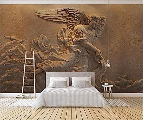 Mural Papel pintado 3D Foto Mural Relieve Figura Ángel mítico Tv Fondo Pintura de pared Decoración Fotomural Sala De Estar Pared Pintado Papel Tapiz No Tejido-430cm×300cm