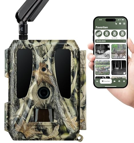 DÖRR Cloud Pro 4G 100°, Simlockfrei, Wiederaufladbare Wildkamera, App | Bewegungsmelder, Tag- & Nachtaufnahmen, 24MP Bild- & Full HD Videoversand 1080P, Infrarotblitz unsichtbar, App kostenfrei