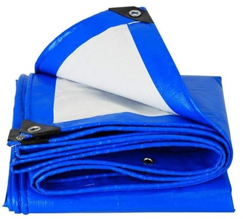 Abdeckplane wasserdichte Plane mit Ösen Schutzplane Abdeckfolie Poolplane Holzplane Allzweckplane Holzabdeckplane, 0.32mm für Boote Holz Camping, Anpassbar blais (Color : Blue, Size : 2x10m)