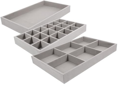JOINPAYA 3pièces Plateau De Rangement Pour Bijoux Présentoir Pour Boucles d Oreilles Et Bagues Organisateur De Bijoux