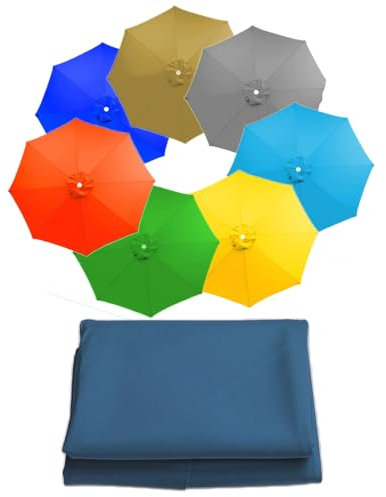 3.0m Ersatz-Baldachin für Terrassenschirm Sonnenschirm Ersatzbezug Anti-Ultraviolett Regenschirm Ersatz Stoff 2.7m 8 Rippen Marktschirm Ersatz Bespannung Gartenschirm Ersatzabdeckung Waschbar (Color