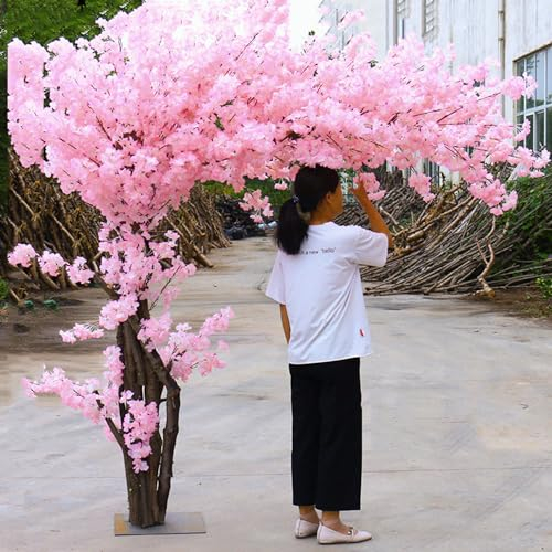 Qiang Künstlicher Kirschbaum,Simulierter Kirschblütenbaum,Großer Künstlicher Sakura-Baum,Handgefertigte Seidenblumendekoration,Für Partys Im Innen- Und Außenbereich,Pink-Extended-3x2.5m