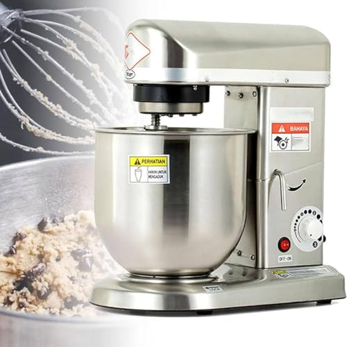Batidora de alimentos comercial,batidora de pasteles 3 en 1 con gancho para masa, batidor, batidor y tazón de acero inoxidable para panadería, pizzería, restaurante,10L
