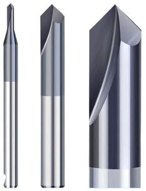 Chamfer End Mill 90 Degrees 2-12mm 2 Flute Chamfer Router Bit Carbide End Mill Machine Milling(D8xD8x60Lx90Degree)