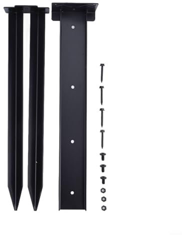 HEBEOT Fence Post Repair Kit Wooden Fence Post Anchor Repair Kit Steel Fence Post Anchor Kit For Repairing Tilted Broken Wooden Fence Post 15.6 * 15.7 * 2.4 * 2.2 Inches(1pc)