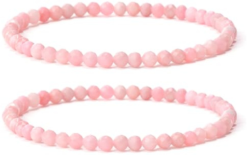 Landorilo 4mm Armband Damen,Echten Naturstein Perlen, 44 Natursteinarten | Perlenarmband, Heilstein Edelstein Armbänder, Glücksarmband, Personalisierte Geschenke, Inklusive Ersatzperlen