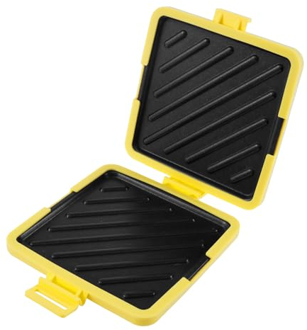 BAODBF Microwave Toastie Sandwich Maker and Grill, 147×145×42MM Sandwich Toaster, Toastie Maker for Low Calorie Thin Bread (Yellow)